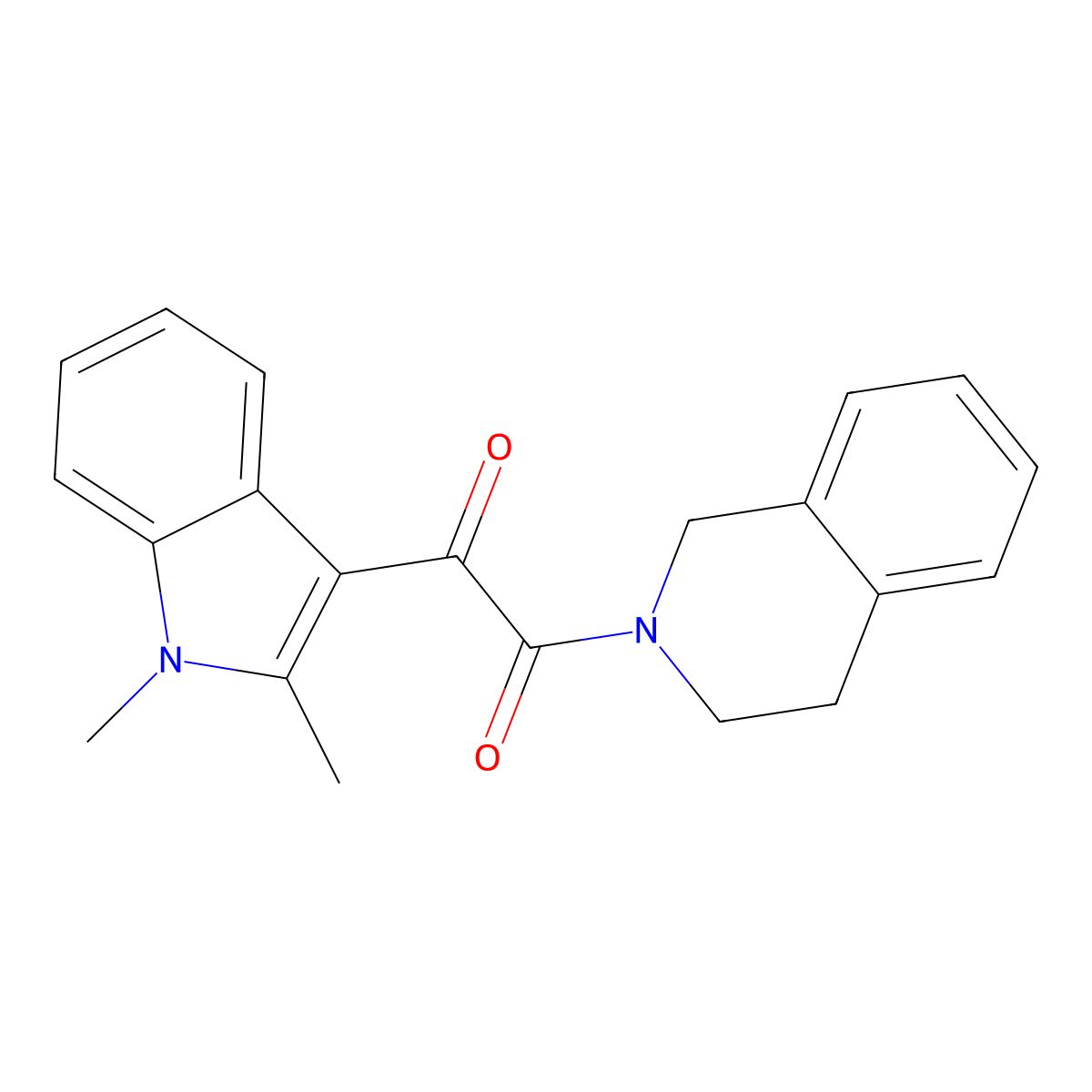 1-(3,4-dihydroisoquinolin-2(1H)-yl)-2-(1,2-dimethyl-1H-indol-3-yl)ethane-1,2-dione molecular structure, CAS 862814-22-0