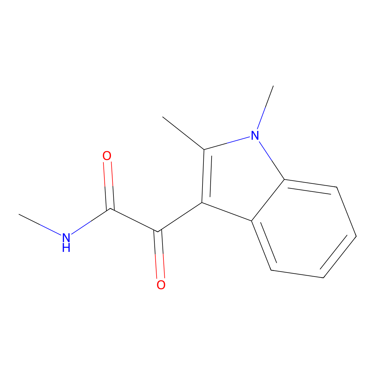 2-(1,2-dimethyl-1H-indol-3-yl)-N-methyl-2-oxoacetamide molecular structure, CAS 862814-26-4