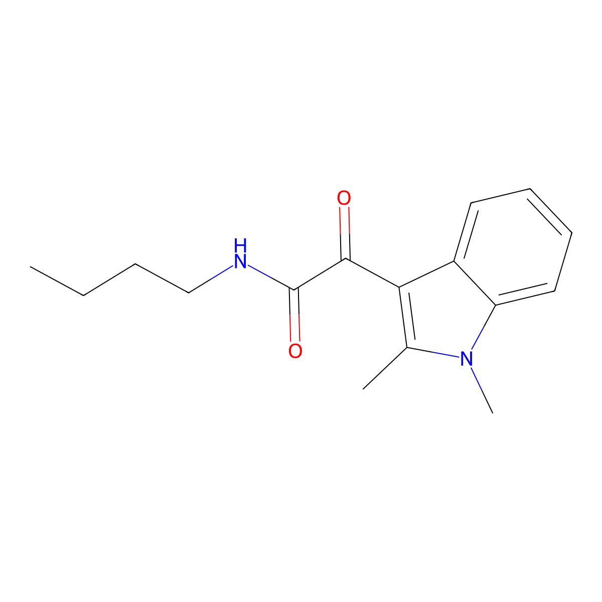 N-butyl-2-(1,2-dimethyl-1H-indol-3-yl)-2-oxoacetamide molecular structure, CAS 862814-31-1