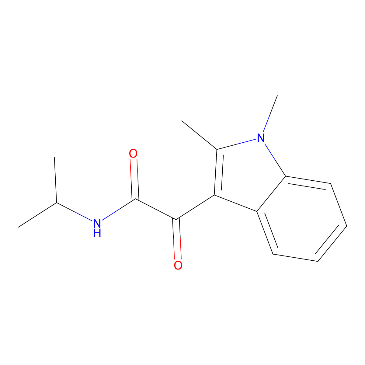 2-(1,2-dimethyl-1H-indol-3-yl)-N-isopropyl-2-oxoacetamide molecular structure, CAS 862814-32-2