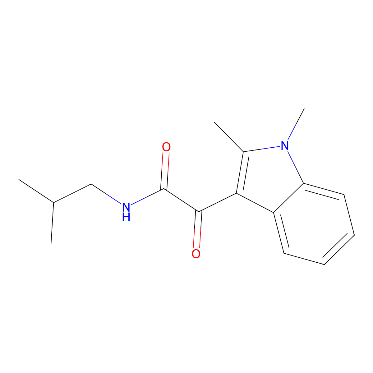 2-(1,2-dimethyl-1H-indol-3-yl)-N-isobutyl-2-oxoacetamide molecular structure, CAS 862814-33-3