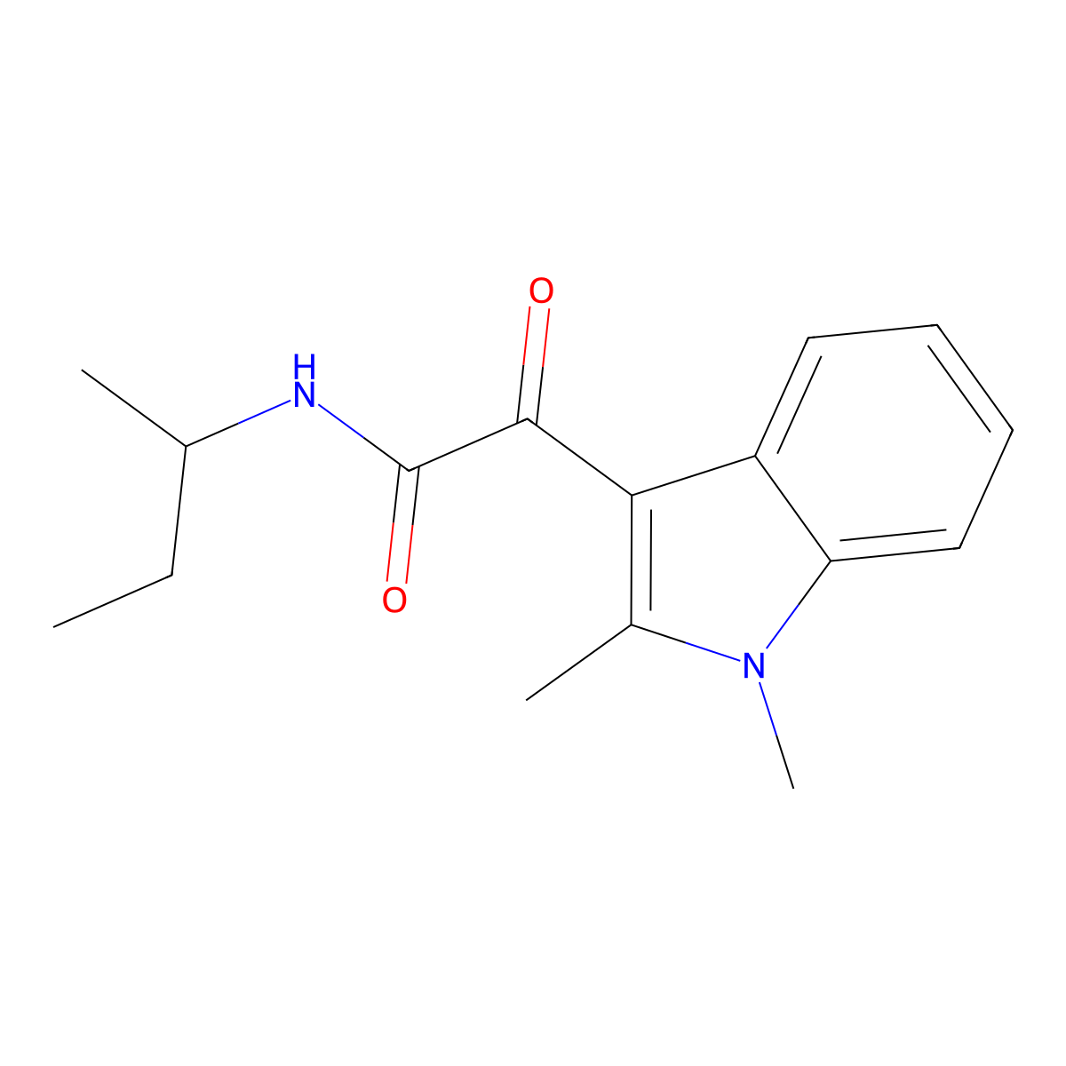 N-(sec-butyl)-2-(1,2-dimethyl-1H-indol-3-yl)-2-oxoacetamide molecular structure, CAS 862814-35-5
