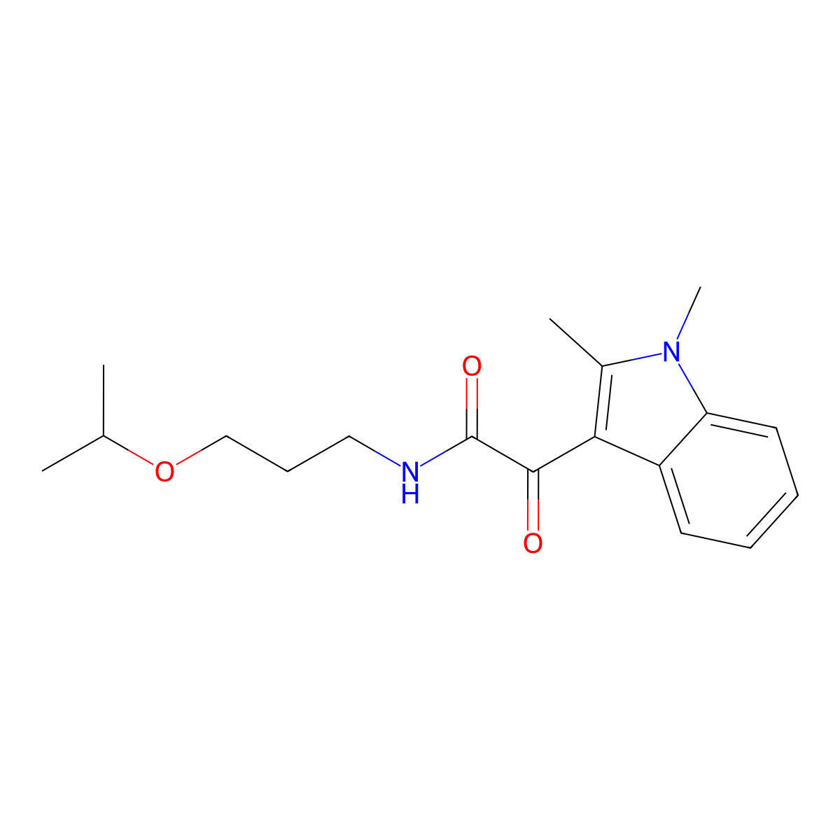 2-(1,2-dimethyl-1H-indol-3-yl)-N-(3-isopropoxypropyl)-2-oxoacetamide molecular structure, CAS 862814-47-9