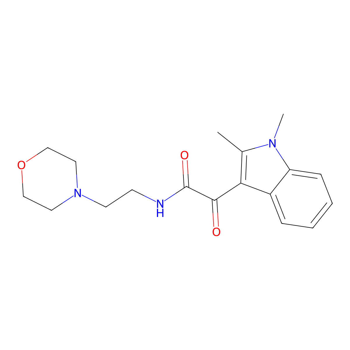 2-(1,2-dimethyl-1H-indol-3-yl)-N-(2-morpholinoethyl)-2-oxoacetamide molecular structure, CAS 862814-63-9