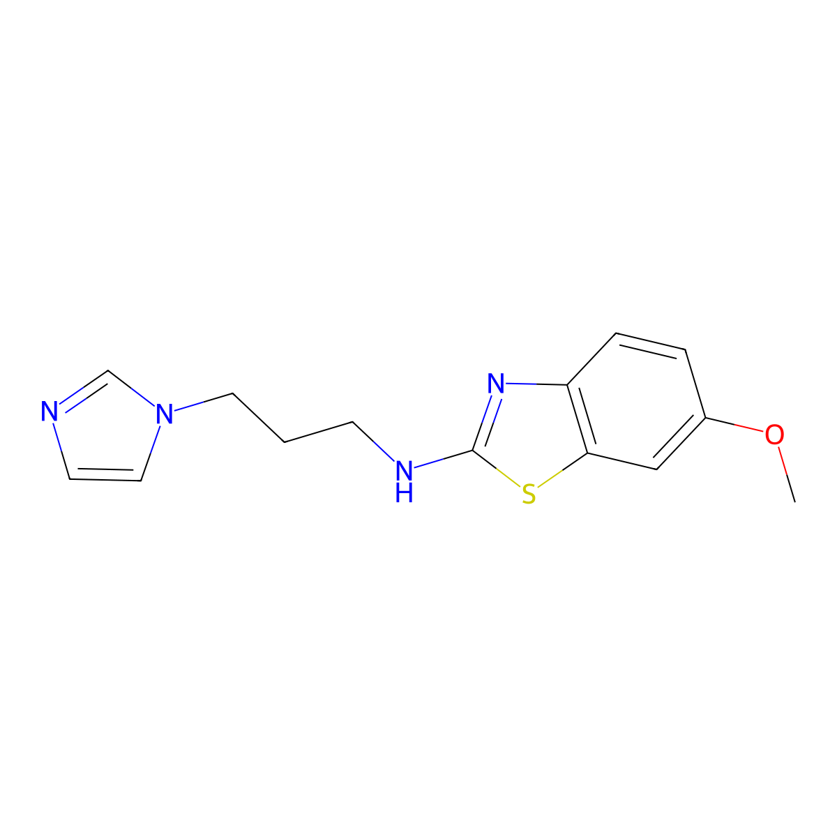 N-[3-(1H-imidazol-1-yl)propyl]-6-methoxy-1,3-benzothiazol-2-amine molecular structure, CAS 862820-93-7