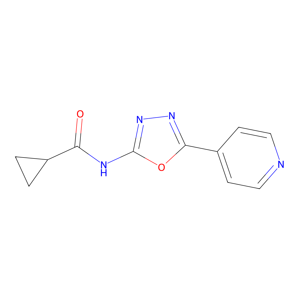 N-[5-(Pyridin-4-YL)-1,3,4-oxadiazol-2-YL]cyclopropanecarboxamide molecular structure, CAS 862824-98-4
