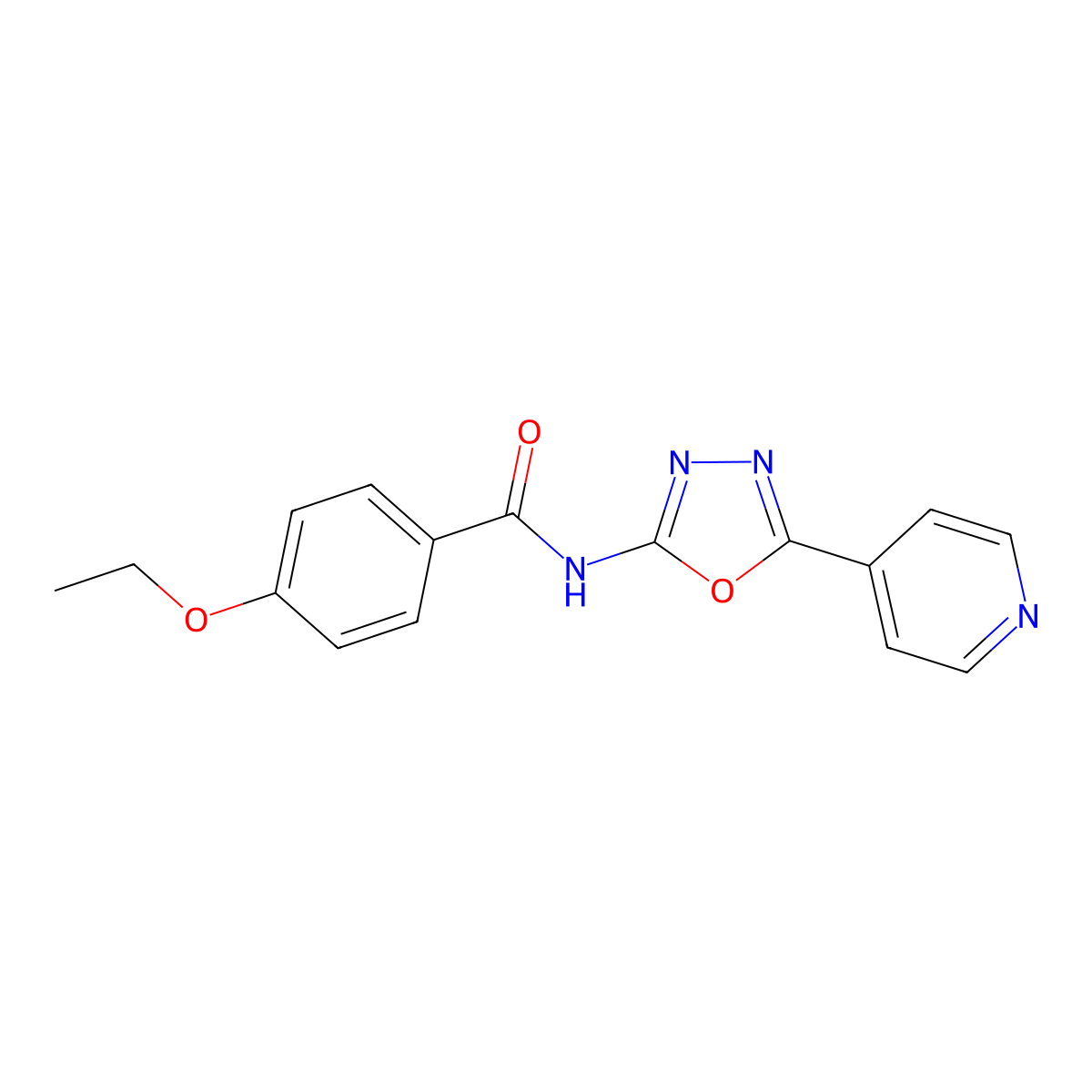 4-ethoxy-N-(5-(pyridin-4-yl)-1,3,4-oxadiazol-2-yl)benzamide molecular structure, CAS 862825-00-1