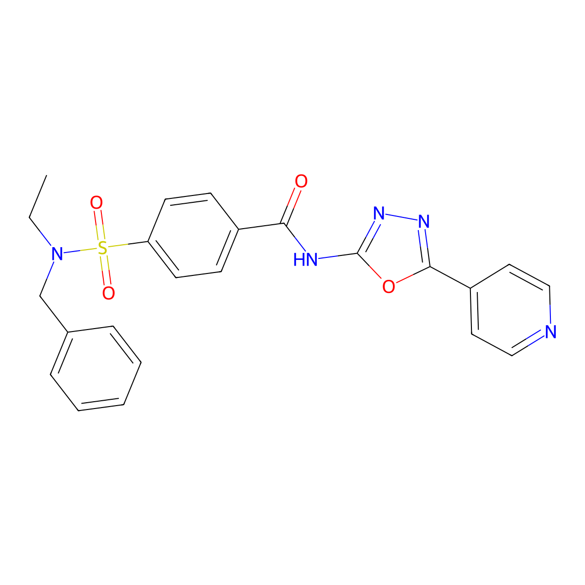 4-[benzyl(ethyl)sulfamoyl]-N-(5-pyridin-4-yl-1,3,4-oxadiazol-2-yl)benzamide molecular structure, CAS 862825-03-4