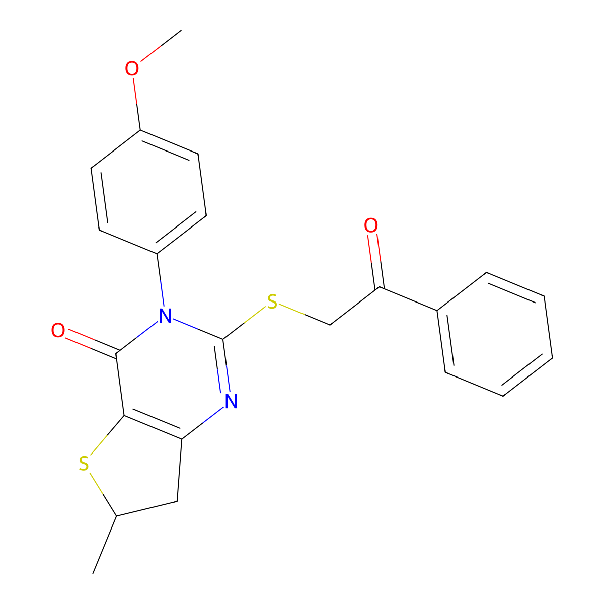 3-(4-methoxyphenyl)-6-methyl-2-((2-oxo-2-phenylethyl)thio)-6,7-dihydrothieno[3,2-d]pyrimidin-4(3H)-one molecular structure, CAS 862825-52-3