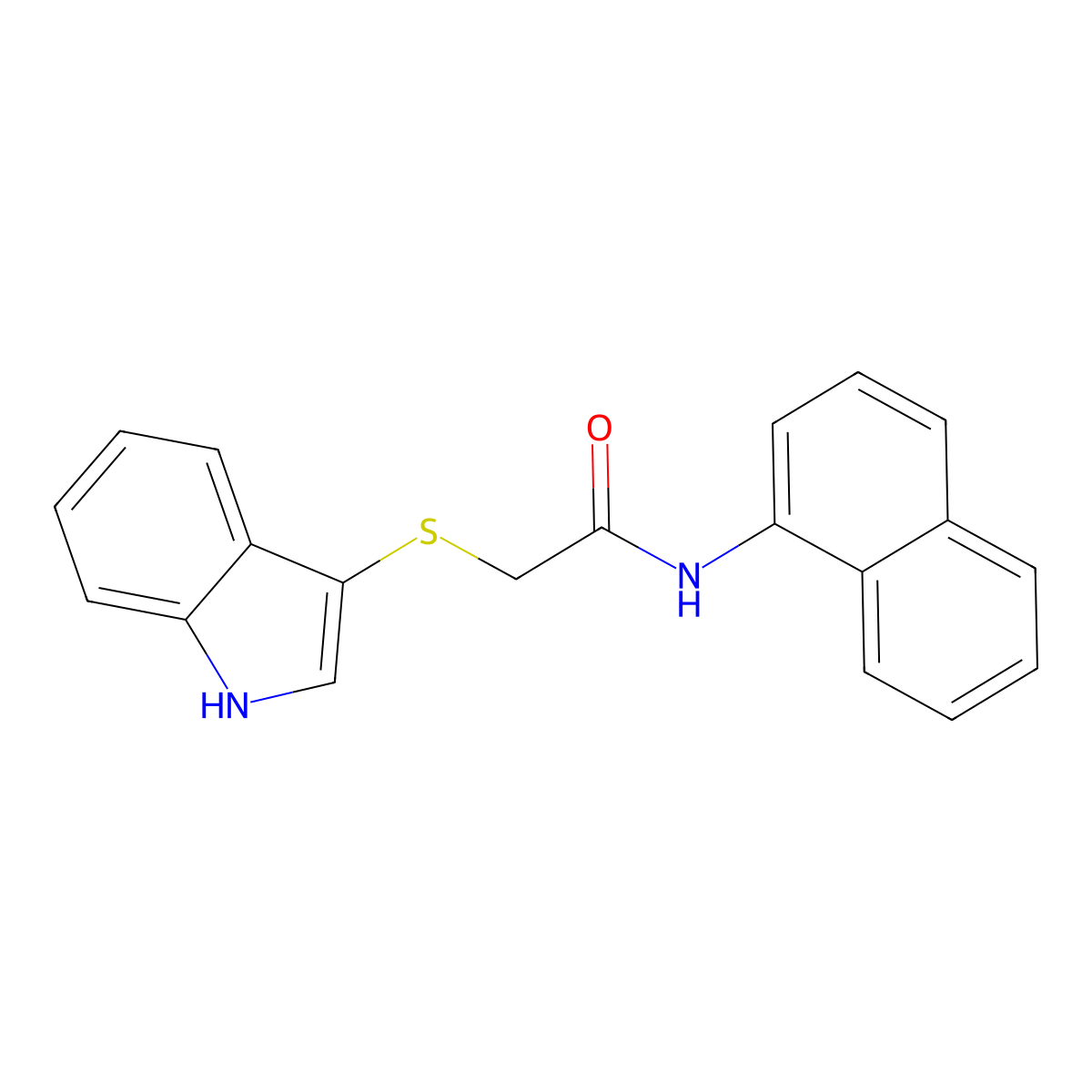 2-((1H-indol-3-yl)thio)-N-(naphthalen-1-yl)acetamide molecular structure, CAS 862825-85-2