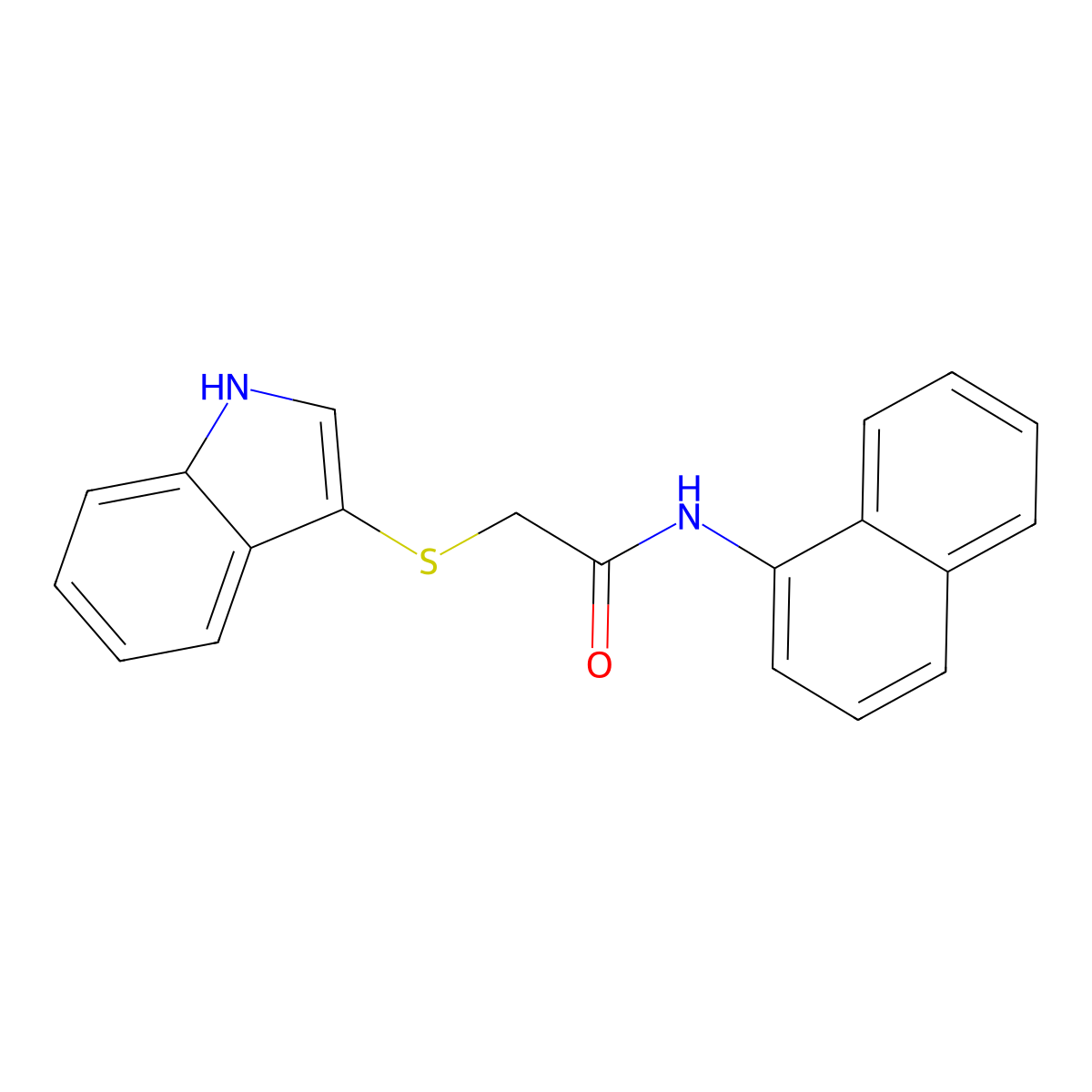 2-((1H-indol-3-yl)thio)-N-(naphthalen-1-yl)acetamide molecular structure, CAS 862825-85-2