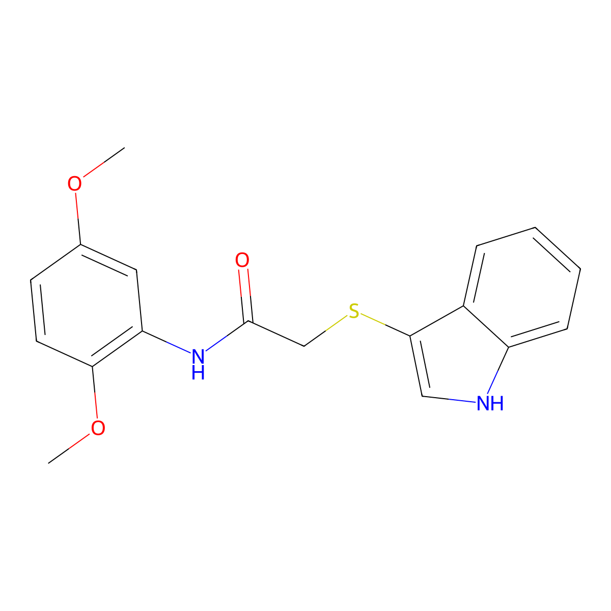 N-(2,5-dimethoxyphenyl)-2-(1H-indol-3-ylsulfanyl)acetamide molecular structure, CAS 862825-87-4
