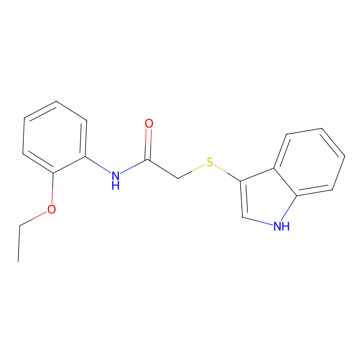 N-(2-ethoxyphenyl)-2-(1H-indol-3-ylsulfanyl)acetamide molecular structure, CAS 862825-89-6