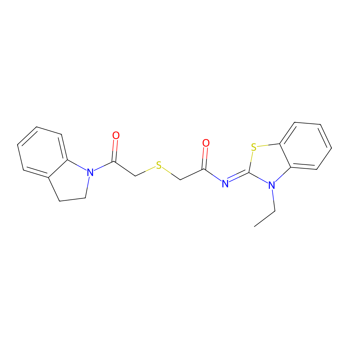 (Z)-N-(3-ethylbenzo[d]thiazol-2(3H)-ylidene)-2-((2-(indolin-1-yl)-2-oxoethyl)thio)acetamide molecular structure, CAS 862826-54-8