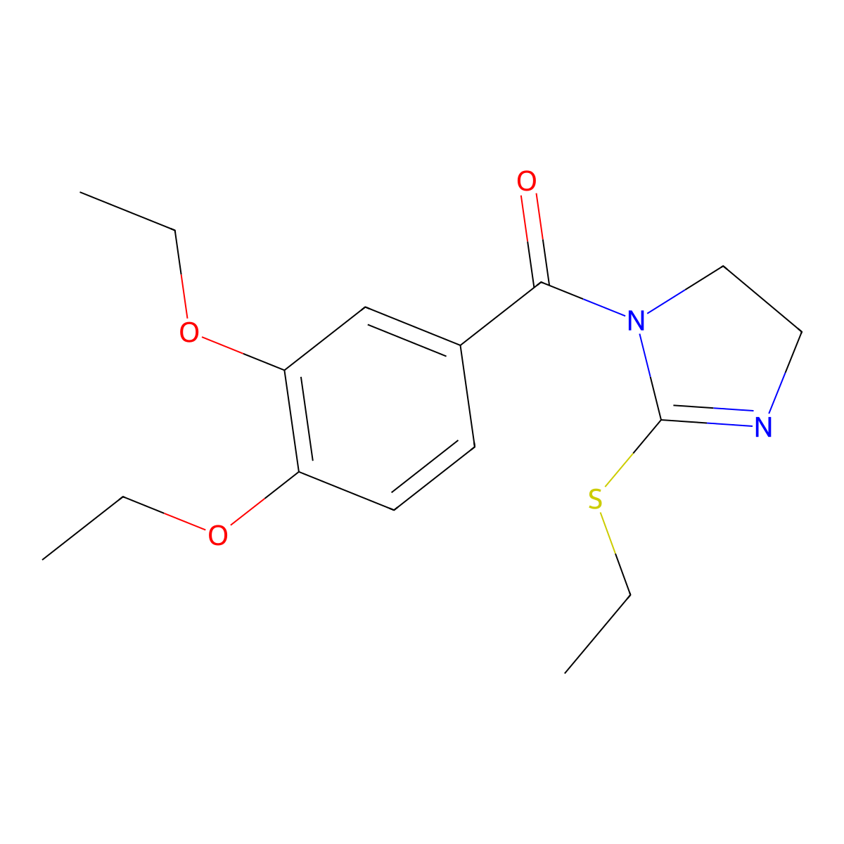(3,4-diethoxyphenyl)(2-(ethylthio)-4,5-dihydro-1H-imidazol-1-yl)methanone molecular structure, CAS 862826-59-3