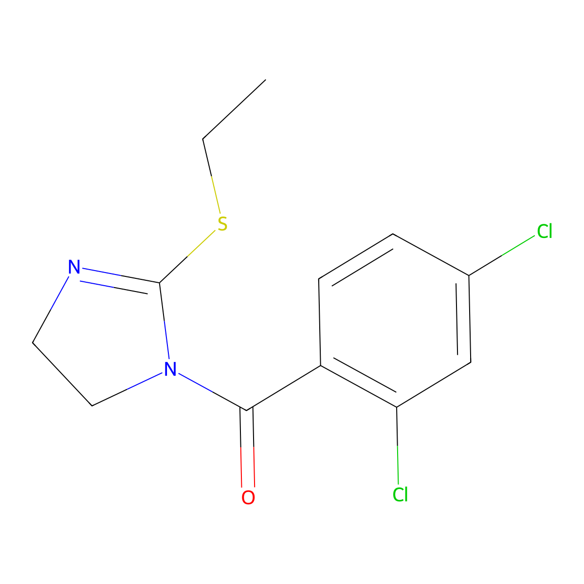 (2,4-Dichlorophenyl)-(2-ethylsulfanyl-4,5-dihydroimidazol-1-yl)methanone molecular structure, CAS 862826-60-6