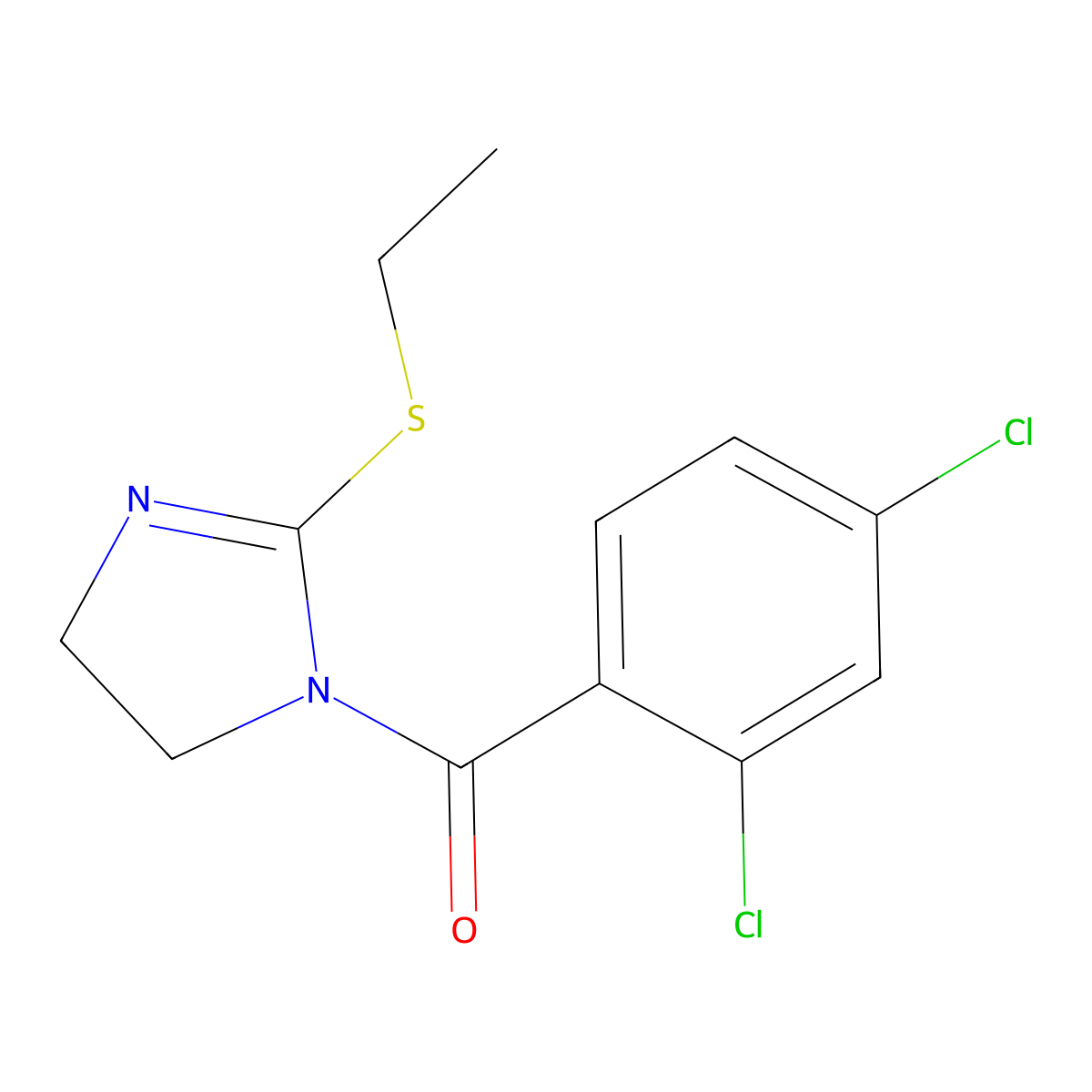 (2,4-Dichlorophenyl)-(2-ethylsulfanyl-4,5-dihydroimidazol-1-yl)methanone molecular structure, CAS 862826-60-6