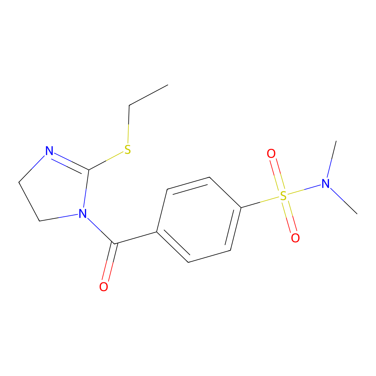 4-(2-ethylsulfanyl-4,5-dihydroimidazole-1-carbonyl)-N,N-dimethylbenzenesulfonamide molecular structure, CAS 862826-63-9