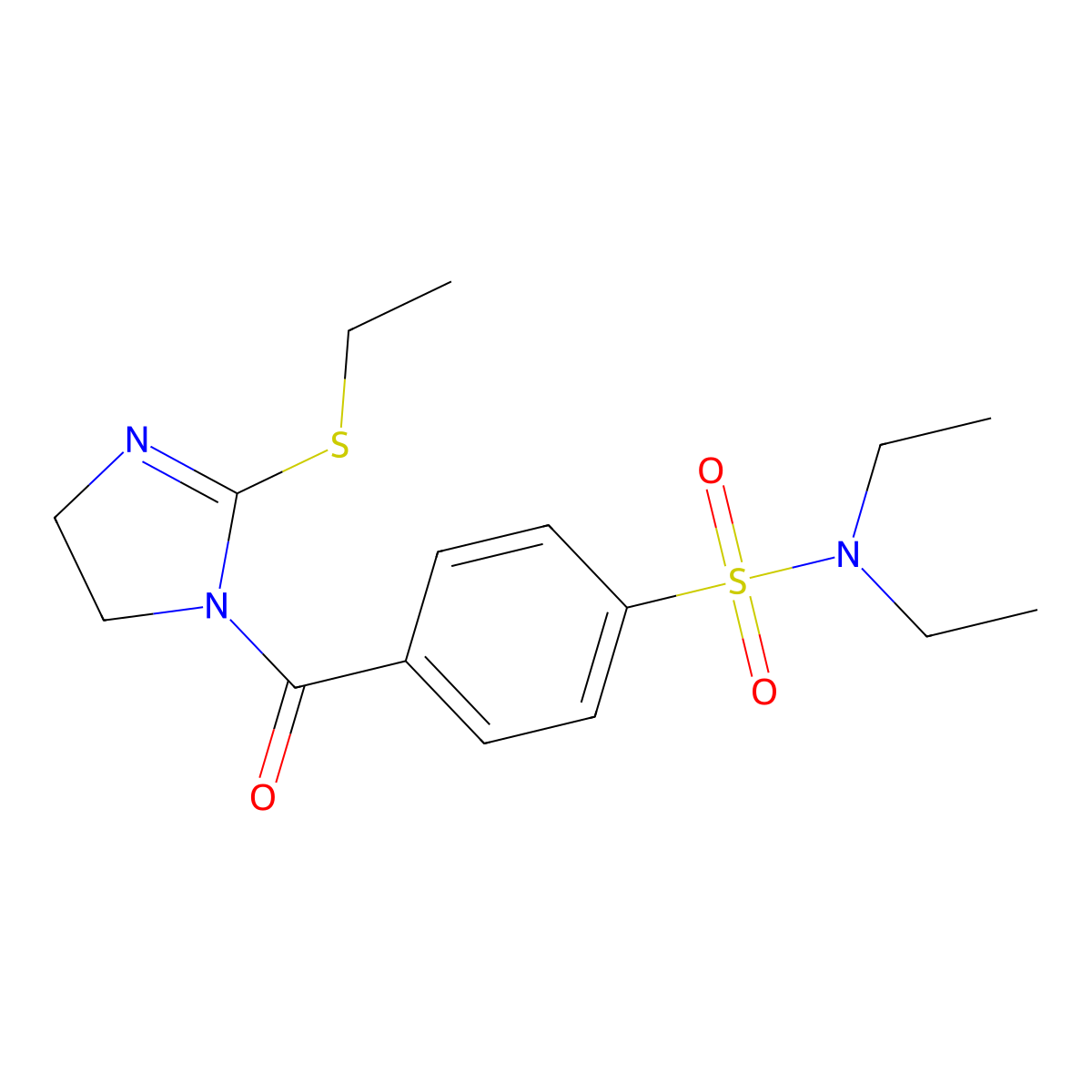 N,N-diethyl-4-(2-ethylsulfanyl-4,5-dihydroimidazole-1-carbonyl)benzenesulfonamide molecular structure, CAS 862826-64-0