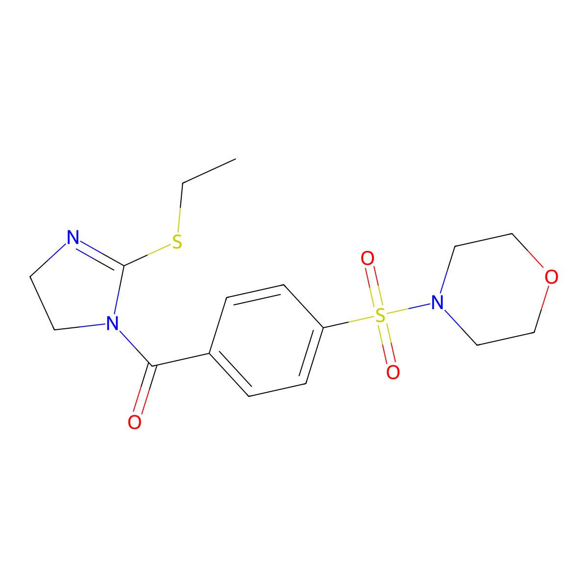 (2-(ethylthio)-4,5-dihydro-1H-imidazol-1-yl)(4-(morpholinosulfonyl)phenyl)methanone molecular structure, CAS 862826-66-2
