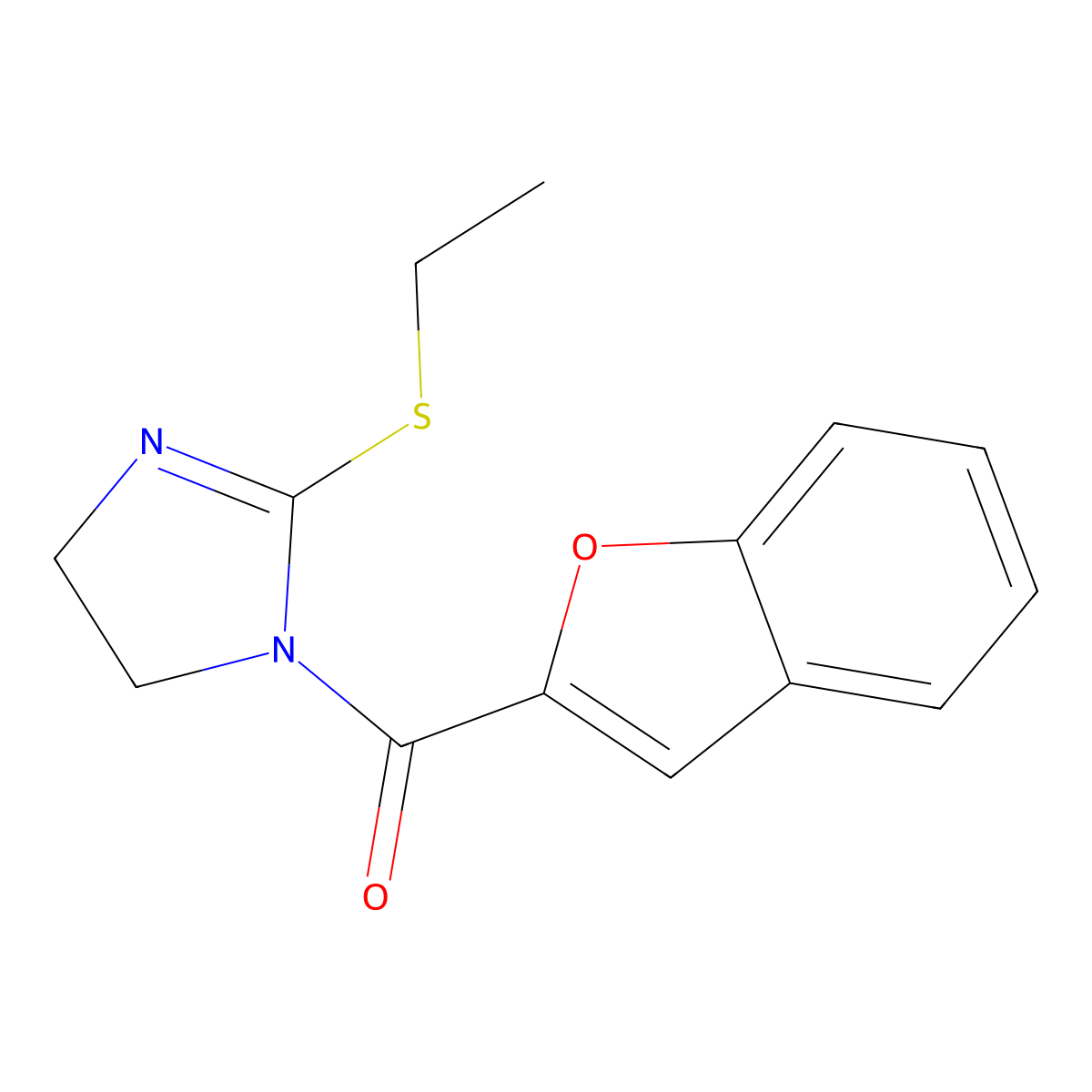 benzofuran-2-yl(2-(ethylthio)-4,5-dihydro-1H-imidazol-1-yl)methanone molecular structure, CAS 862826-68-4
