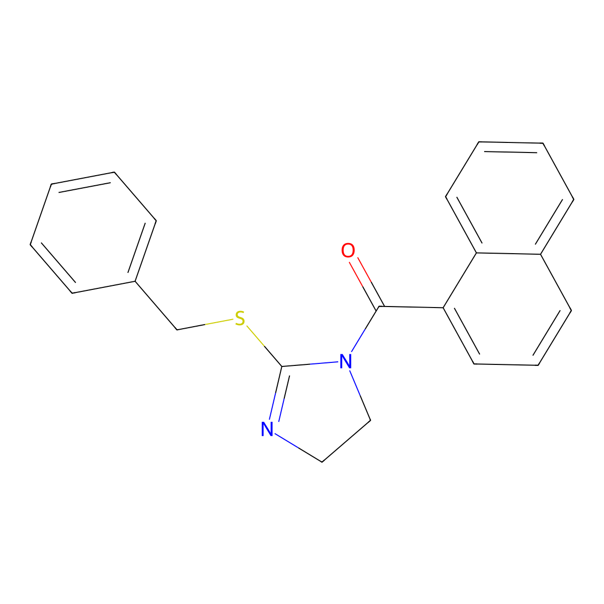 (2-(benzylthio)-4,5-dihydro-1H-imidazol-1-yl)(naphthalen-1-yl)methanone molecular structure, CAS 862826-71-9