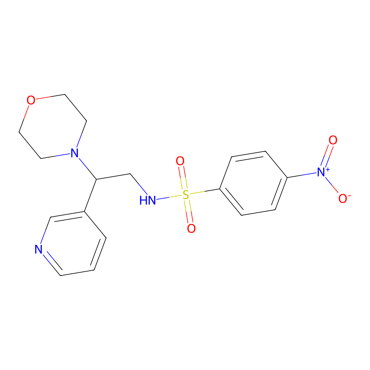 N-(2-morpholino-2-(pyridin-3-yl)ethyl)-4-nitrobenzenesulfonamide molecular structure, CAS 862827-33-6