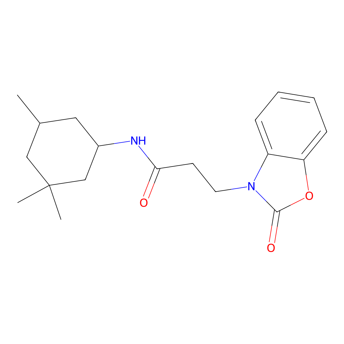 3-(2-oxo-1,3-benzoxazol-3(2H)-yl)-N-(3,3,5-trimethylcyclohexyl)propanamide molecular structure, CAS 862827-40-5