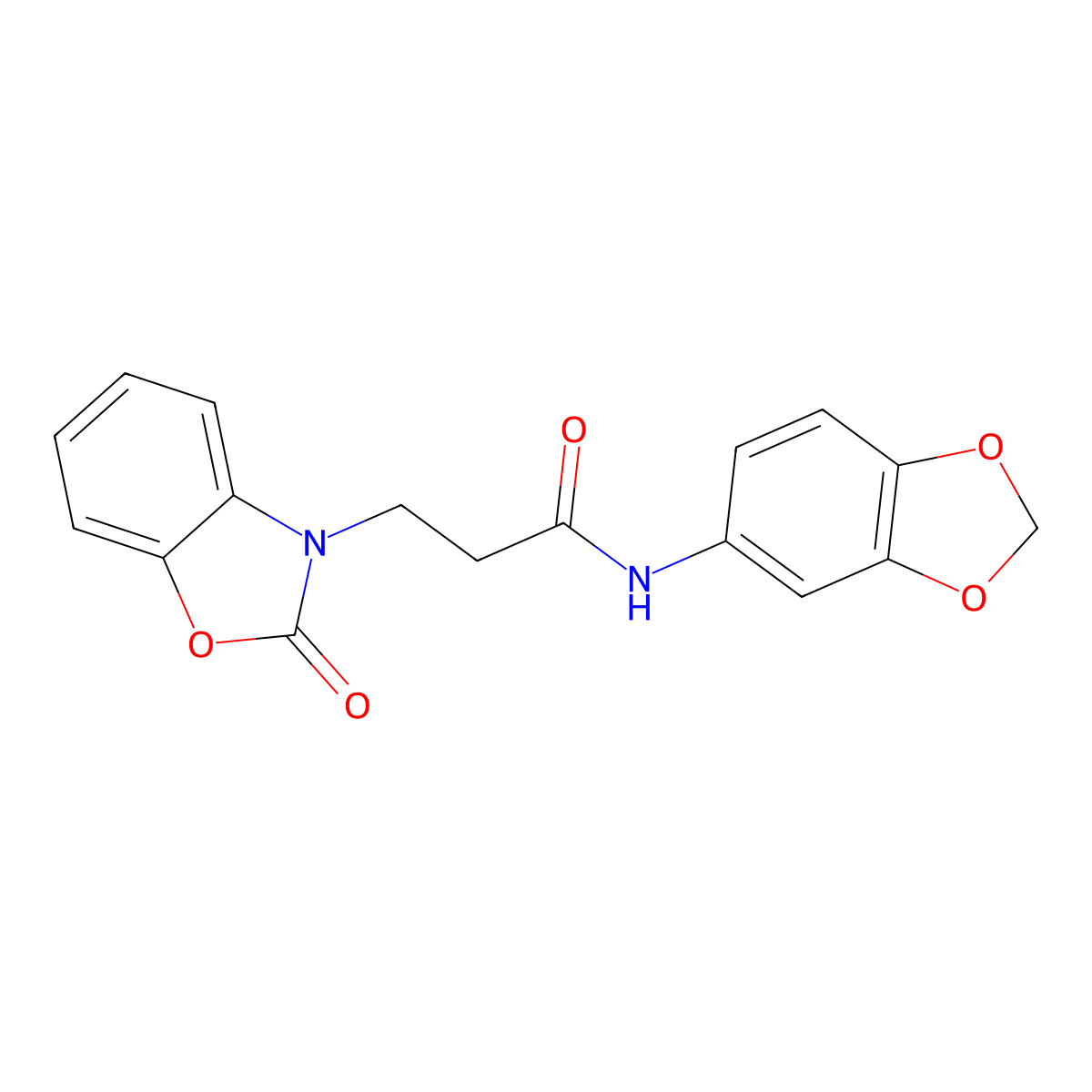 N-(1,3-benzodioxol-5-yl)-3-(2-oxo-1,3-benzoxazol-3-yl)propanamide molecular structure, CAS 862827-51-8