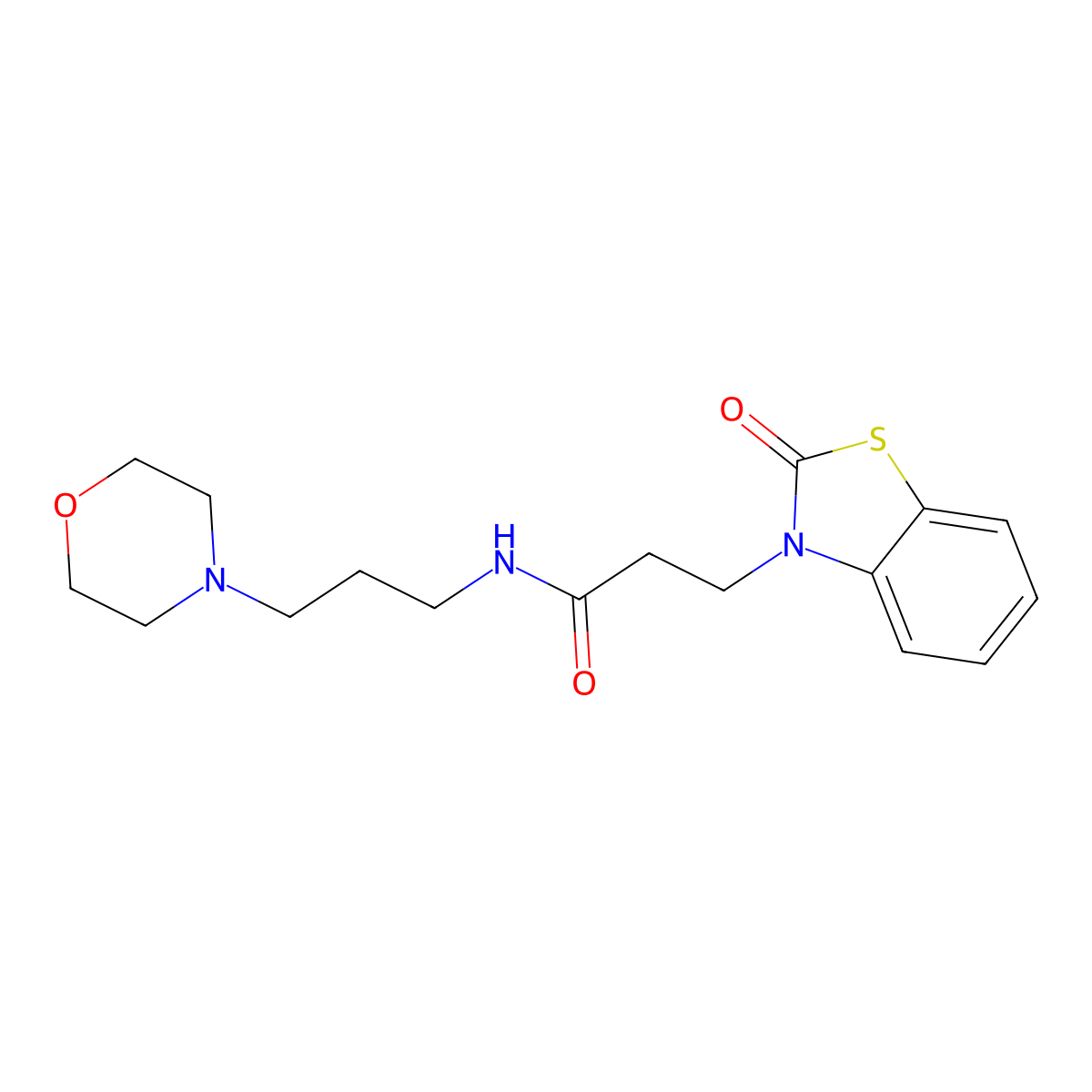 N-[3-(morpholin-4-yl)propyl]-3-(2-oxo-2,3-dihydro-1,3-benzothiazol-3-yl)propanamide molecular structure, CAS 862827-78-9