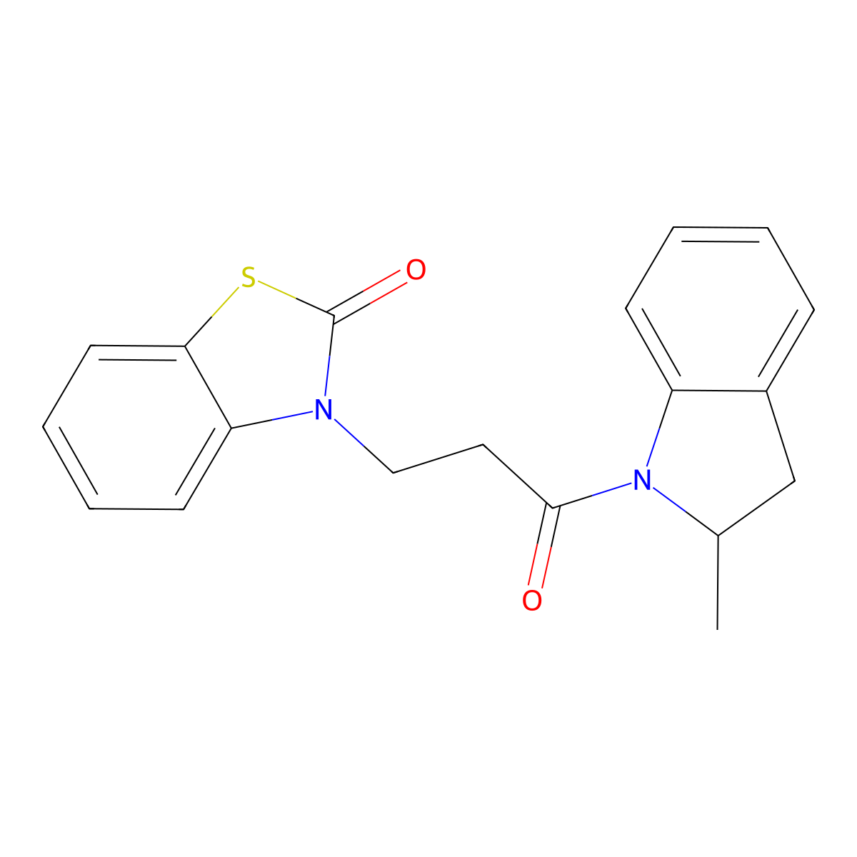 3-(3-(2-methylindolin-1-yl)-3-oxopropyl)benzo[d]thiazol-2(3H)-one molecular structure, CAS 862827-80-3