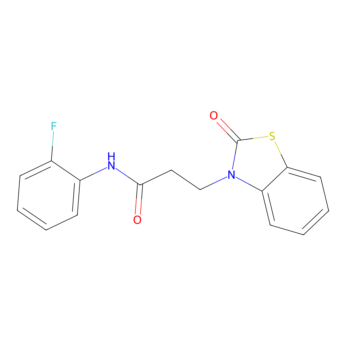 N-(2-fluorophenyl)-3-(2-oxobenzo[d]thiazol-3(2H)-yl)propanamide molecular structure, CAS 862827-82-5