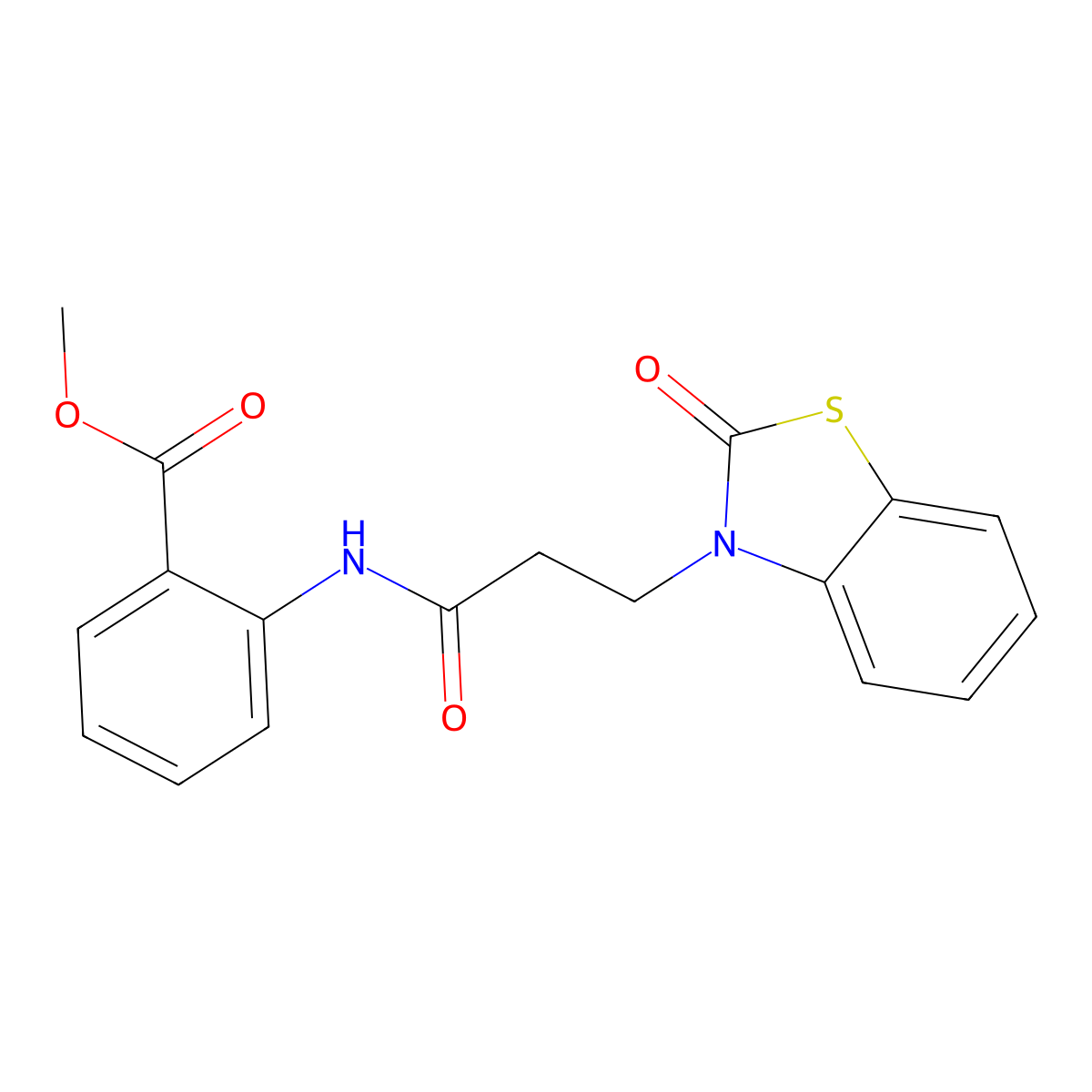 methyl 2-(3-(2-oxobenzo[d]thiazol-3(2H)-yl)propanamido)benzoate molecular structure, CAS 862827-88-1