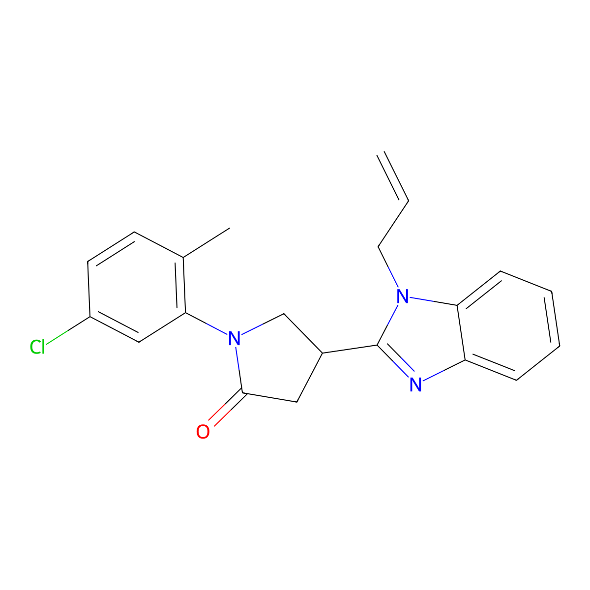 4-(1-allyl-1H-benzo[d]imidazol-2-yl)-1-(5-chloro-2-methylphenyl)pyrrolidin-2-one molecular structure, CAS 862828-07-7