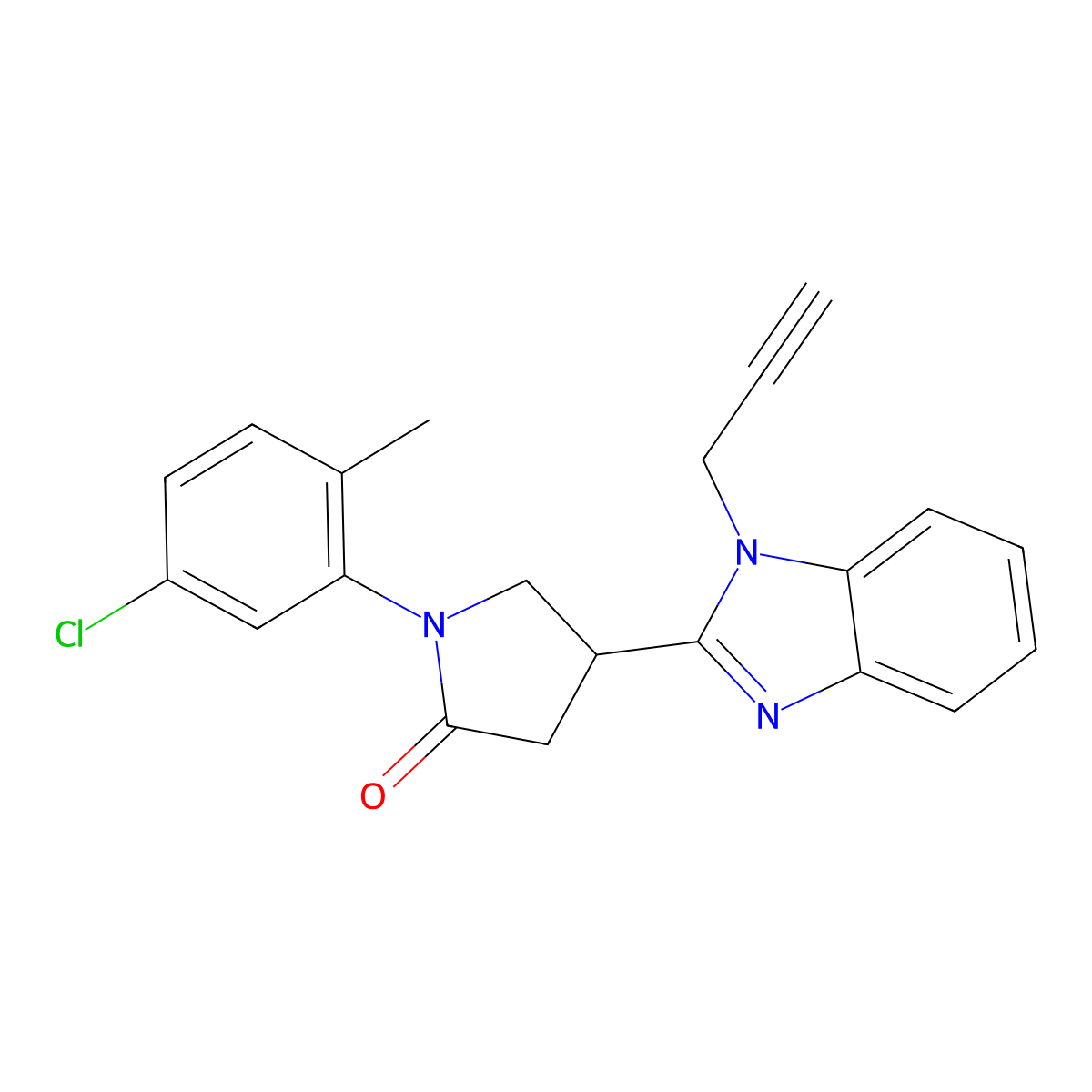 1-(5-chloro-2-methylphenyl)-4-(1-(prop-2-yn-1-yl)-1H-benzo[d]imidazol-2-yl)pyrrolidin-2-one molecular structure, CAS 862828-13-5
