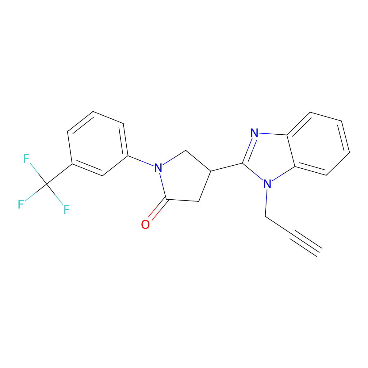4-[1-(prop-2-yn-1-yl)-1H-1,3-benzodiazol-2-yl]-1-[3-(trifluoromethyl)phenyl]pyrrolidin-2-one molecular structure, CAS 862828-15-7