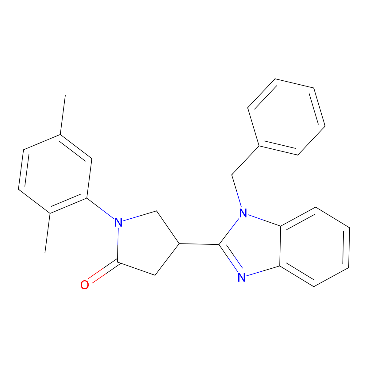 4-(1-benzyl-1H-benzimidazol-2-yl)-1-(2,5-dimethylphenyl)pyrrolidin-2-one molecular structure, CAS 862828-16-8