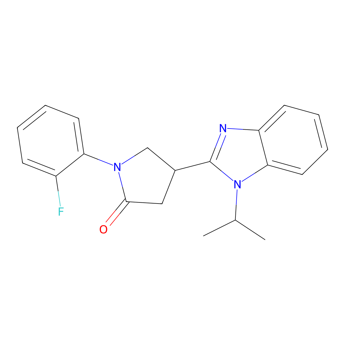 1-(2-fluorophenyl)-4-[1-(propan-2-yl)-1H-1,3-benzodiazol-2-yl]pyrrolidin-2-one molecular structure, CAS 862828-22-6
