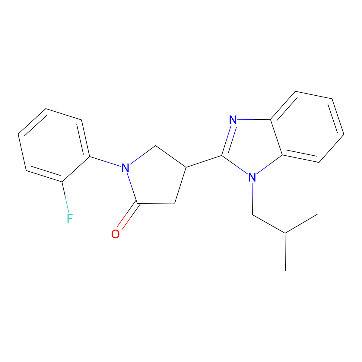 1-(2-Fluorophenyl)-4-[1-(2-methylpropyl)benzimidazol-2-yl]pyrrolidin-2-one molecular structure, CAS 862828-23-7