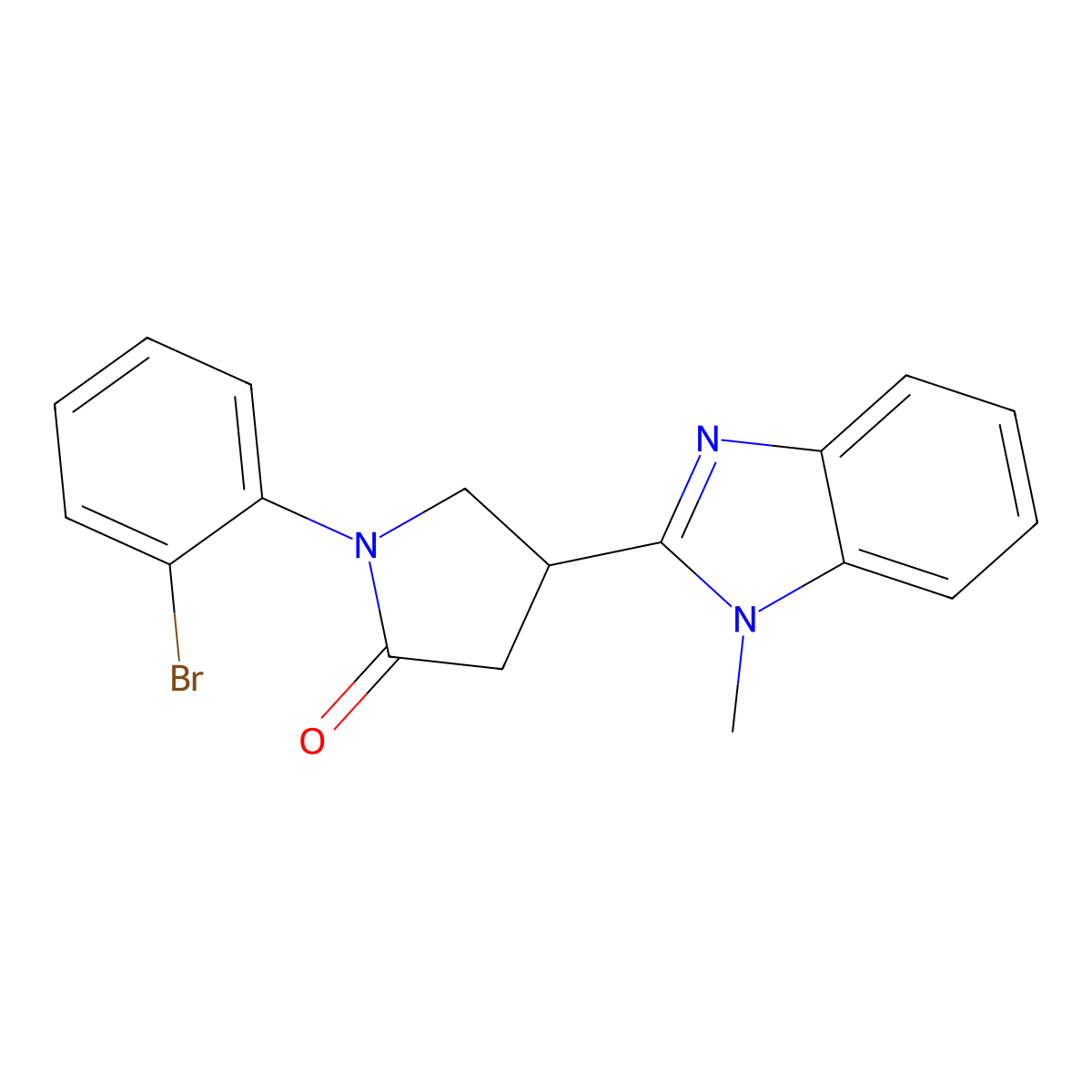 1-(2-bromophenyl)-4-(1-methyl-1H-benzo[d]imidazol-2-yl)pyrrolidin-2-one molecular structure, CAS 862828-32-8
