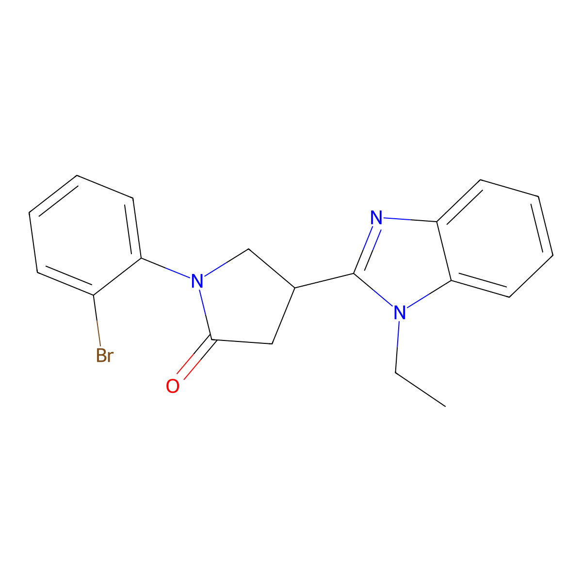 1-(2-bromophenyl)-4-(1-ethyl-1H-benzimidazol-2-yl)pyrrolidin-2-one molecular structure, CAS 862828-33-9