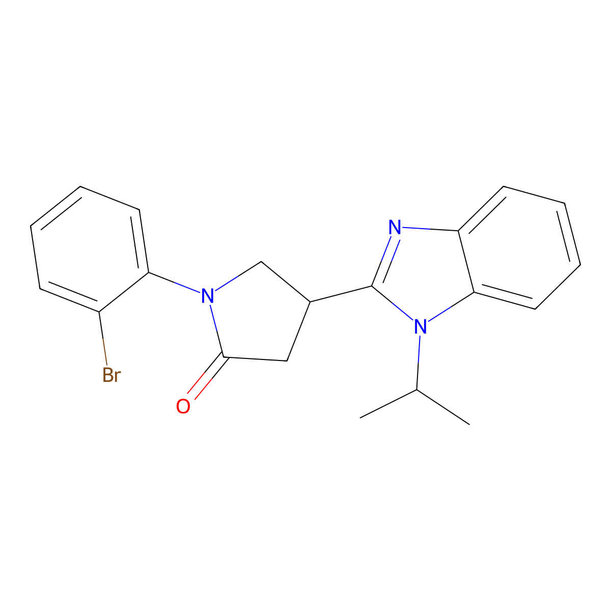 1-(2-bromophenyl)-4-[1-(propan-2-yl)-1H-1,3-benzodiazol-2-yl]pyrrolidin-2-one molecular structure, CAS 862828-34-0
