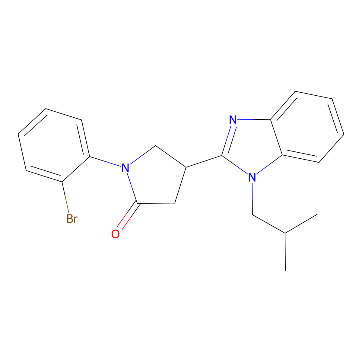 1-(2-Bromophenyl)-4-[1-(2-methylpropyl)benzimidazol-2-yl]pyrrolidin-2-one molecular structure, CAS 862828-35-1