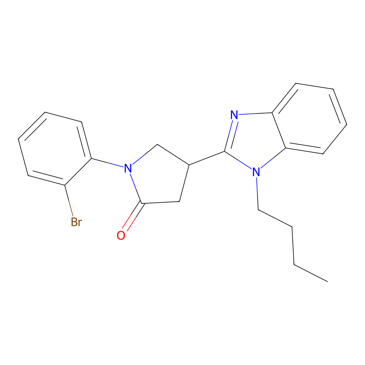 1-(2-bromophenyl)-4-(1-butyl-1H-1,3-benzodiazol-2-yl)pyrrolidin-2-one molecular structure, CAS 862828-36-2