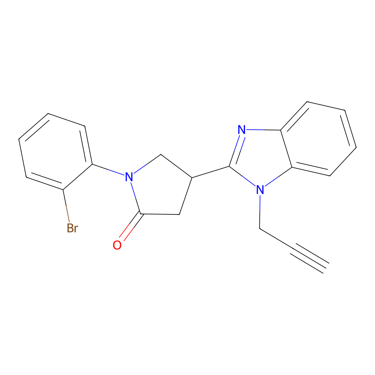 1-(2-bromophenyl)-4-(1-(prop-2-yn-1-yl)-1H-benzo[d]imidazol-2-yl)pyrrolidin-2-one molecular structure, CAS 862828-37-3