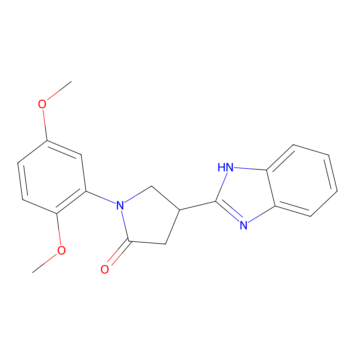4-(1H-1,3-benzodiazol-2-yl)-1-(2,5-dimethoxyphenyl)pyrrolidin-2-one molecular structure, CAS 862828-44-2