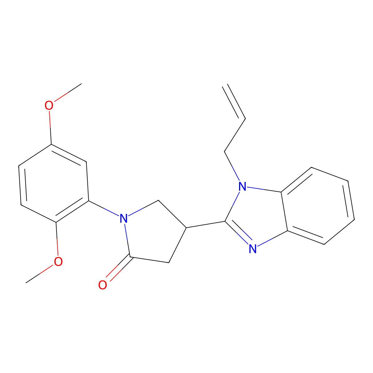 1-(2,5-Dimethoxyphenyl)-4-(1-prop-2-enylbenzimidazol-2-yl)pyrrolidin-2-one molecular structure, CAS 862828-45-3