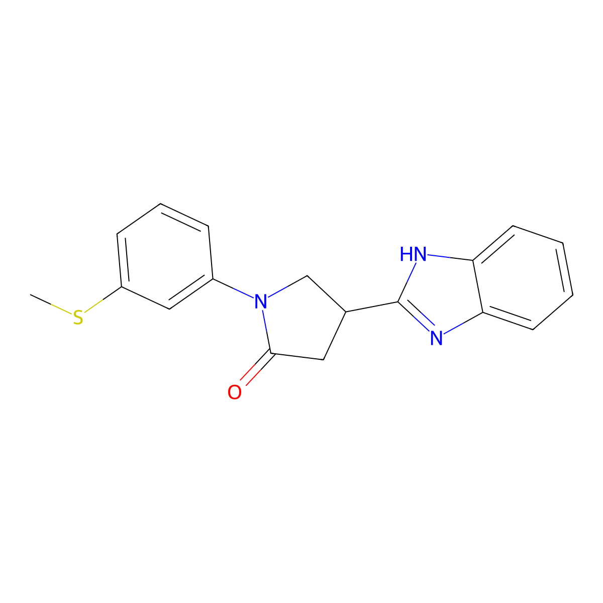 4-(1H-benzimidazol-2-yl)-1-[3-(methylsulfanyl)phenyl]pyrrolidin-2-one molecular structure, CAS 862828-72-6