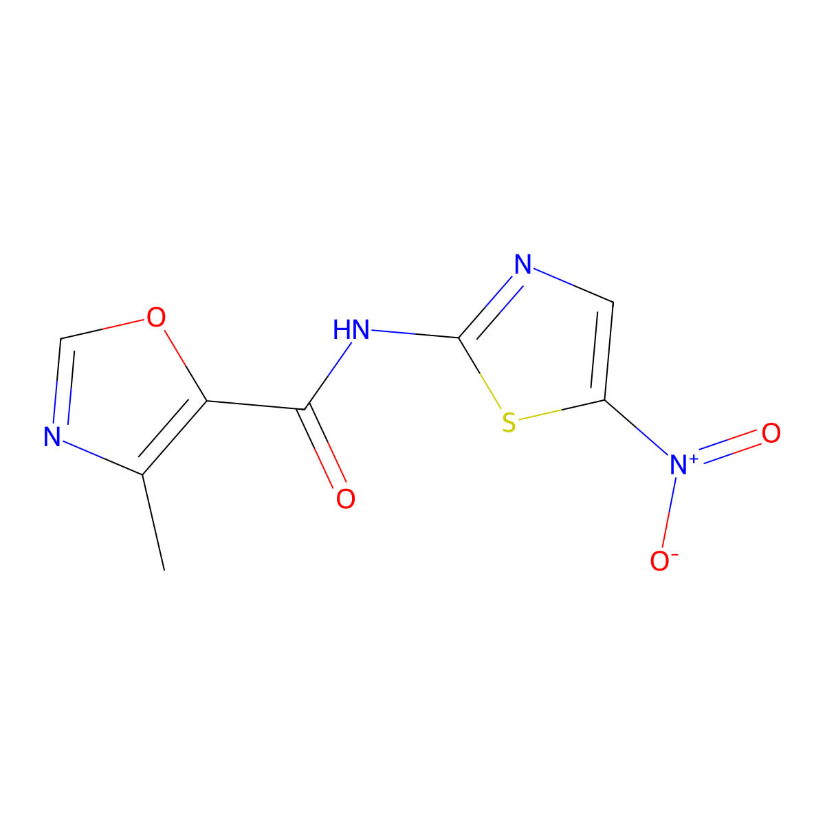 4-methyl-N-(5-nitro-1,3-thiazol-2-yl)-1,3-oxazole-5-carboxamide molecular structure, CAS 862829-10-5