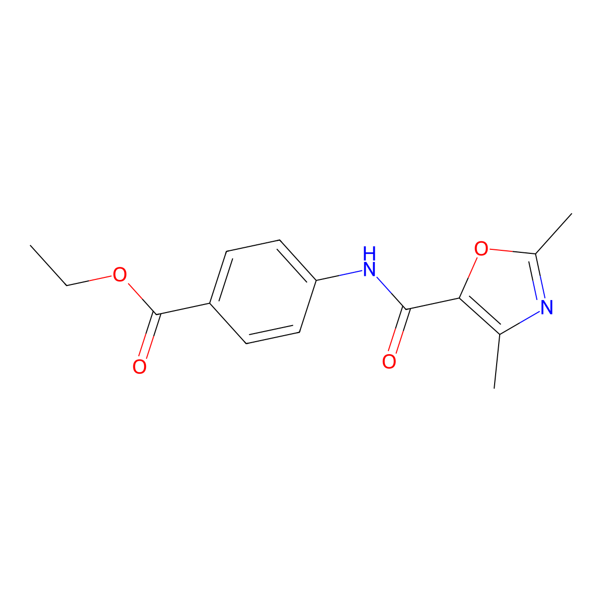 Ethyl 4-(2,4-dimethyloxazole-5-carboxamido)benzoate molecular structure, CAS 862829-21-8